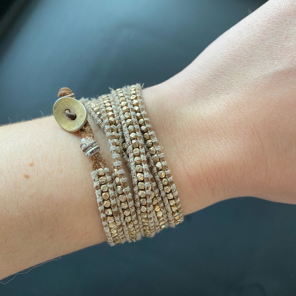 Chan Luu gold beaded wrap bracelet